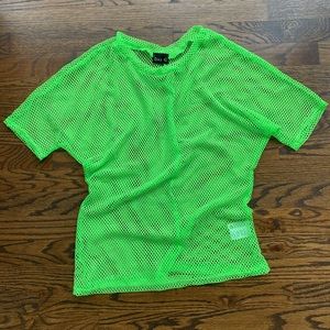 Women’s neon green mesh shirt